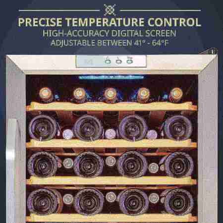 Ivation 51-Bottle Compressor Freestanding Wine Cooler Refrigerator - Stainless Steel IVFWCC511WSS